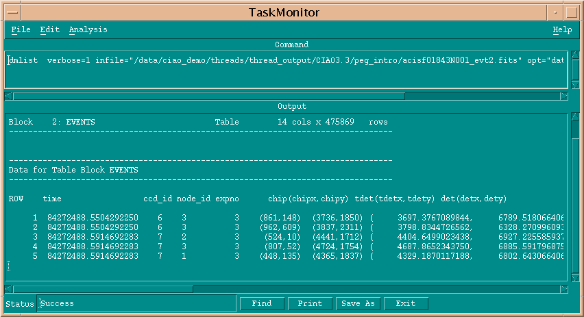 [Image 4: Running a tool: viewing output with taskmonitor]