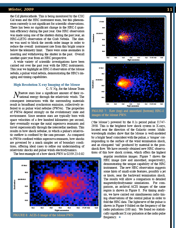 Page 11 of the Chandra Newsletter, issue 16, for text-only, please refer to http://cxc.harvard.edu/newsletters/news_16/newsletter16.html