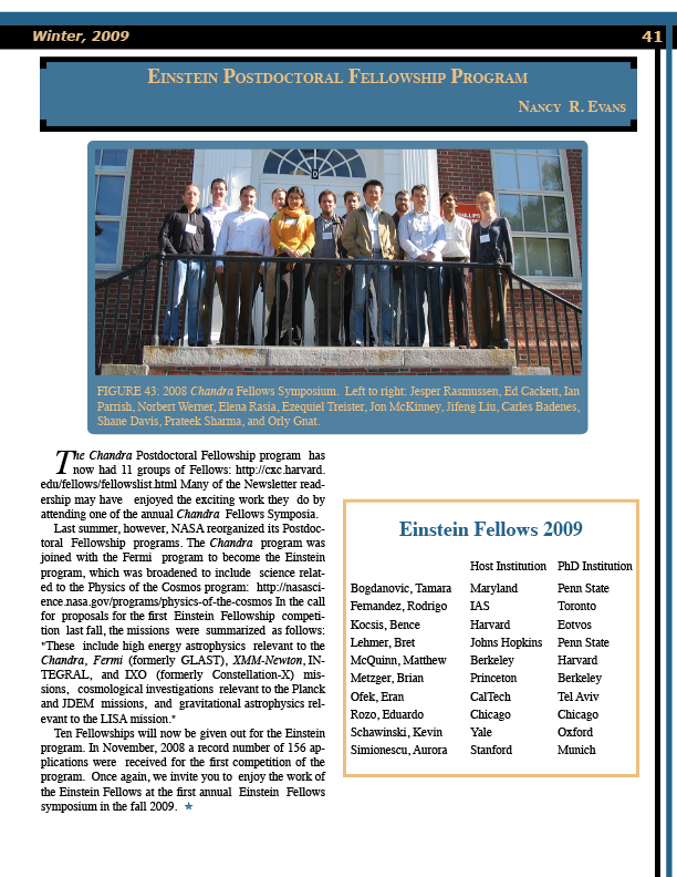 Page 41 of the Chandra Newsletter, issue 16, for text-only, please refer to http://cxc.harvard.edu/newsletters/news_16/newsletter16.html