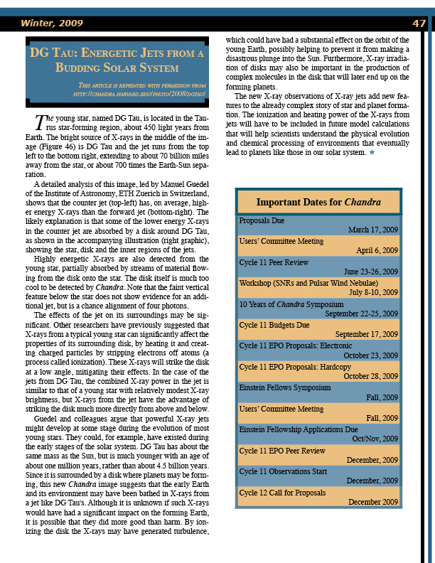 Page 47 of the Chandra Newsletter, issue 16, for text-only, please refer to http://cxc.harvard.edu/newsletters/news_16/newsletter16.html