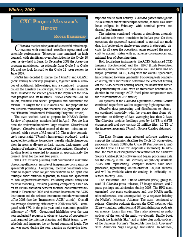 Page 9 of the Chandra Newsletter, issue 16, for text-only, please refer to http://cxc.harvard.edu/newsletters/news_16/newsletter16.html