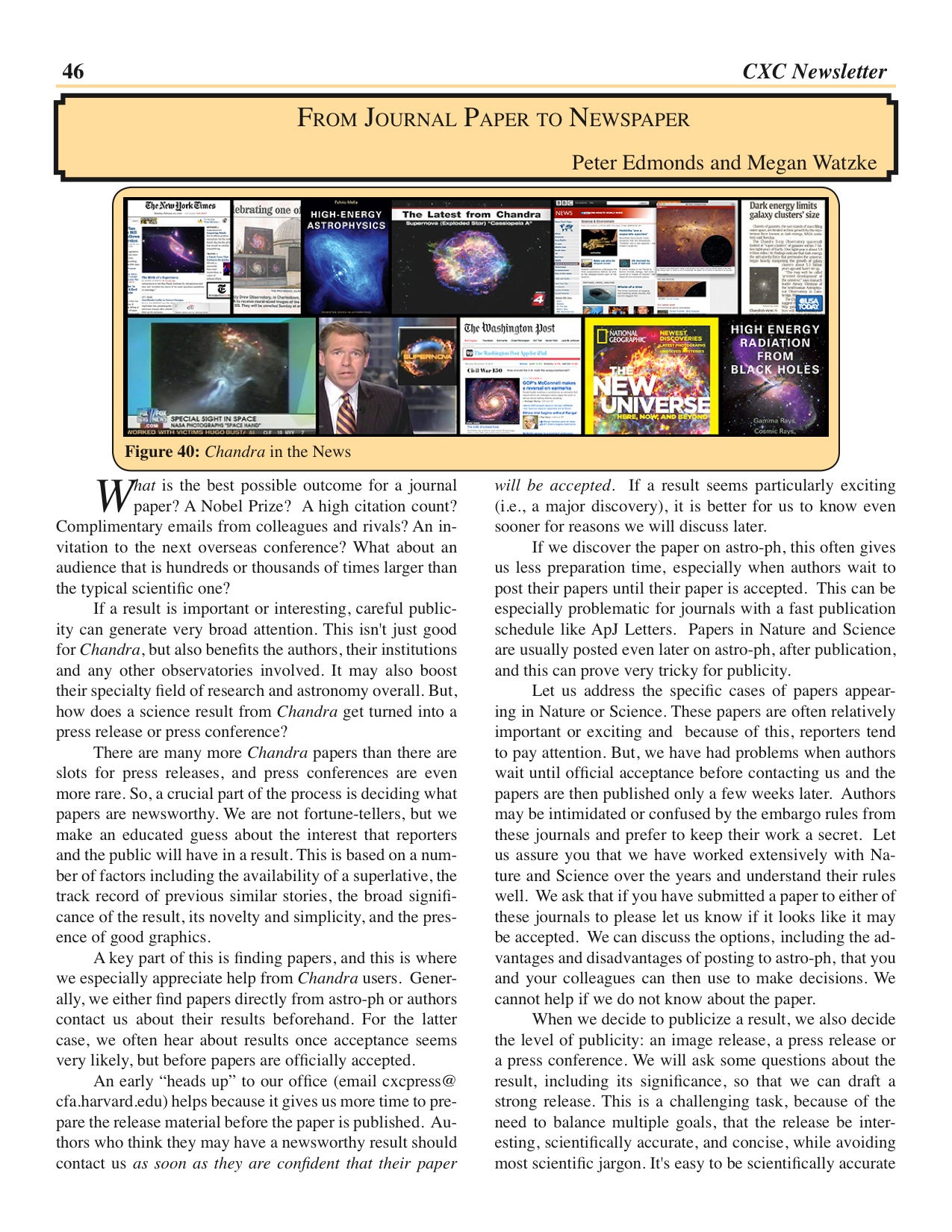 Page 46 of the Chandra Newsletter, issue 18.