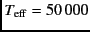 $T_{\rm
eff}=50\,000$