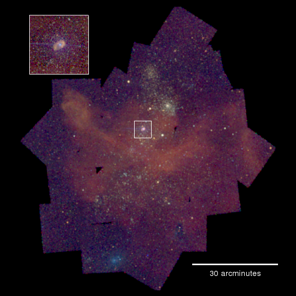 [Three-color Chandra image of the Eta Carina nebula]