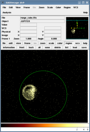 [Thumbnail image: A green circle is defined on the data with the center to the west (right) of Jupiter.]