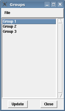 [Print media version: Three groups are listed in the dialog box.]