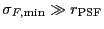 $ \sigma_{F,\rm min} \gg r_{\rm PSF}$