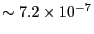 $ \sim7.2\times10^{-7}$