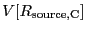 $\displaystyle V[R_{\rm source,C}]~$