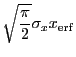 $\displaystyle \sqrt{\frac{\pi}{2}} \sigma_x x_{\rm erf}$