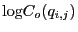 $ {\log}C_o(q_{i,j})$