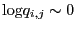 $ {\log}q_{i,j} \sim 0$