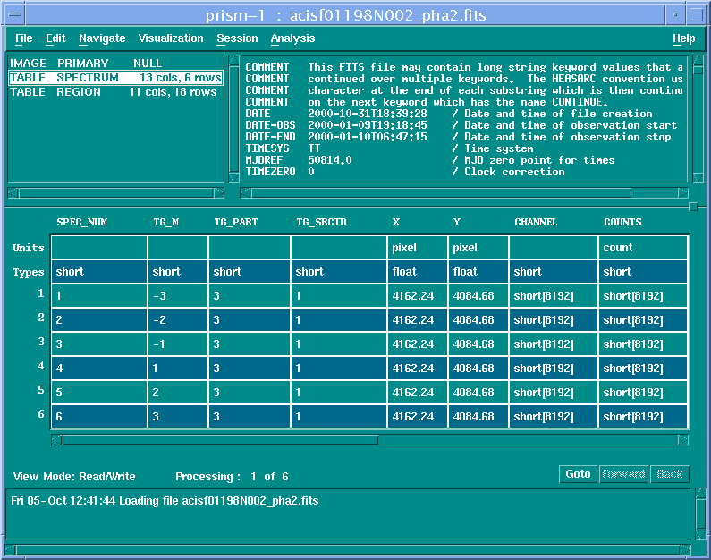 [Image 1: Viewing the pha2 file in prism]
