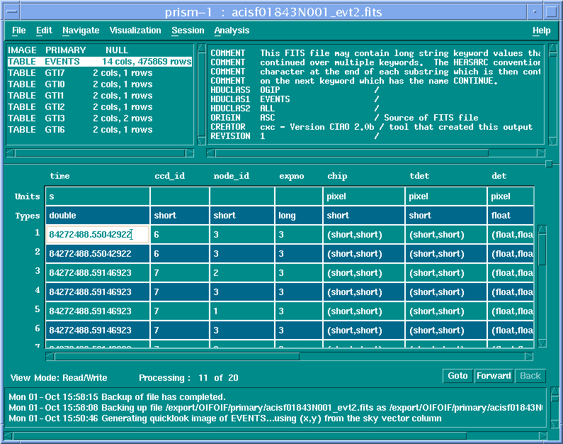 [Image 9: Selecting a table entry for editing]