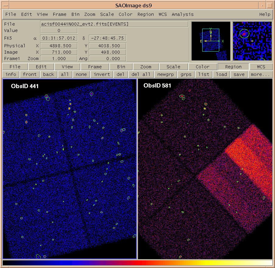[Image 1: Source detections from wavdetect]