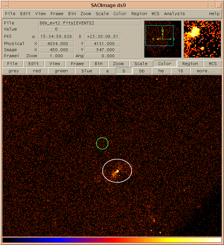 [Image 1: Single Spectrum: extraction regions]