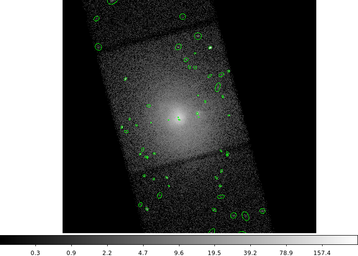 [Print media version: Broad band image of Abell 2626 with wavdetect sources]
