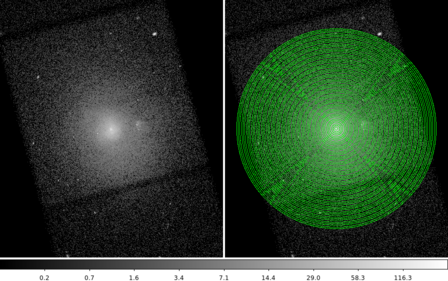 [Thumbnail image: broad band image of Abell 2626 cluster shown with radial profile annuli]