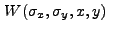 $\displaystyle W(\sigma_x,\sigma_{y},x,y)~$