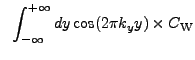 $\displaystyle ~\int_{-\infty}^{+\infty} dy \cos(2{\pi}k_{y}y) \times C_{\rm W}$