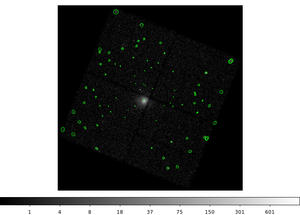 [Thumbnail image: Detections from run with exposure map on the data as different-colored ellipses.]