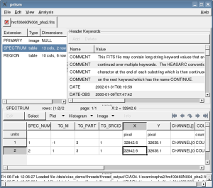 [Thumbnail image: The two rows of the PHA2 file are displayed.]