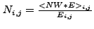 $ N_{i,j} =
\frac{<NW{\ast}E>_{i,j}}{E_{i,j}}$