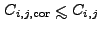 $ C_{i,j,{\rm cor}} \la C_{i,j}$