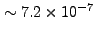 $ \sim7.2\times10^{-7}$