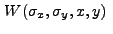 $\displaystyle W(\sigma_x,\sigma_{y},x,y)~$