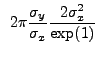 $\displaystyle ~2{\pi}\frac{\sigma_{y}}{\sigma_{x}} \frac{2\sigma_{x}^2}{\exp(1)}$