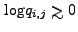 $ {\log}q_{i,j} \ga 0$