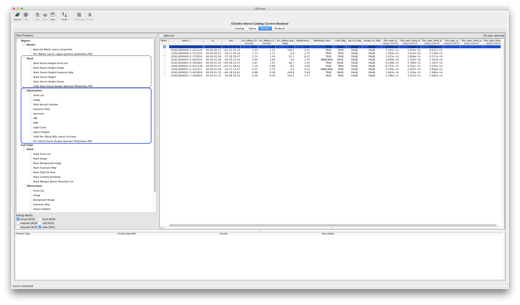 [CSCView query results]