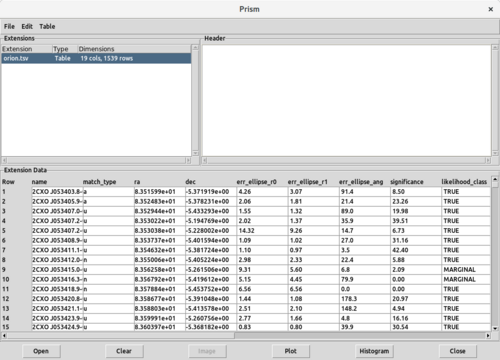 [Thumbnail image: The contents of the orion.tsv file are displayed.]