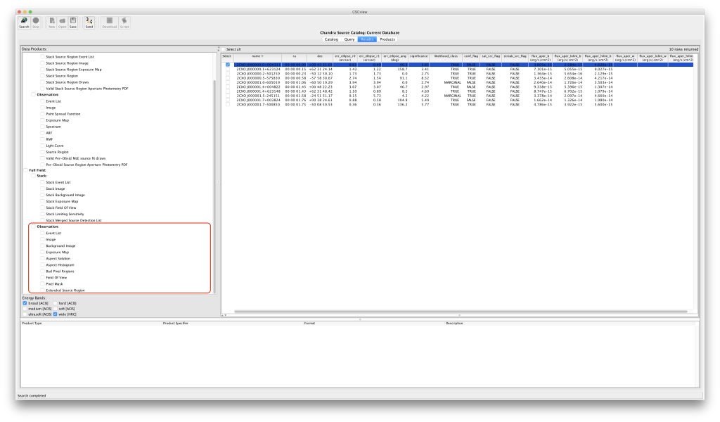 [CSCView query results]