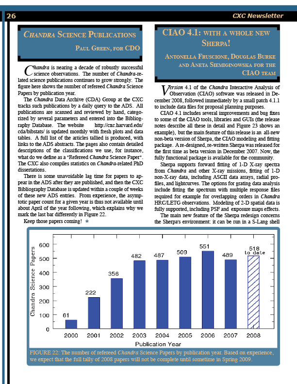 Page 26 of the Chandra Newsletter, issue 16, for text-only, please refer to http://cxc.harvard.edu/newsletters/news_16/newsletter16.html