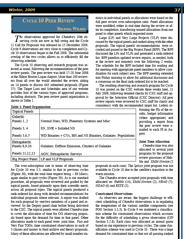 Page 37 of the Chandra Newsletter, issue 16, for text-only, please refer to http://cxc.harvard.edu/newsletters/news_16/newsletter16.html