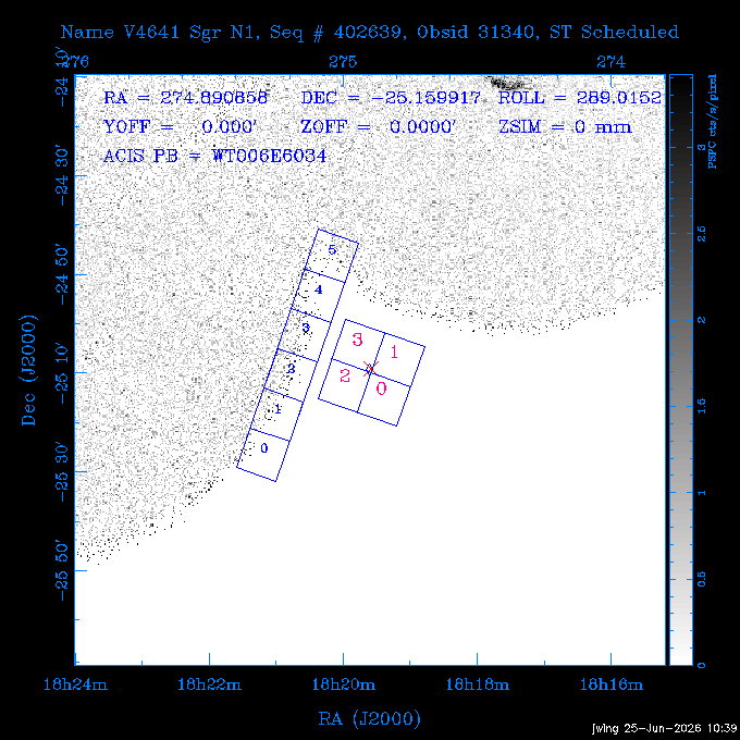 The instrument field-of-view on top of the PSPC image of the source.