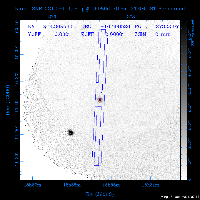 The instrument field-of-view on top of the PSPC image of the source.